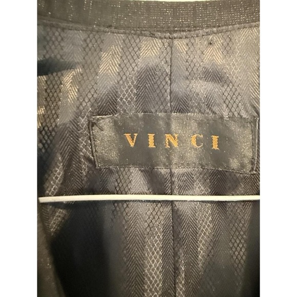 Vinci Vest‎ & Sport Coat Blazer Mens 40L RN 114572 Metallic Black - Picture 3 of 7